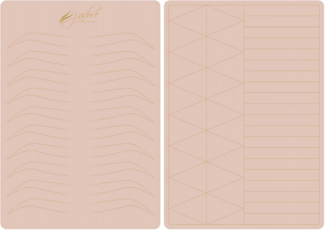 Pack of 5 Double sided microblading and ombré practice skin with GOLD lining