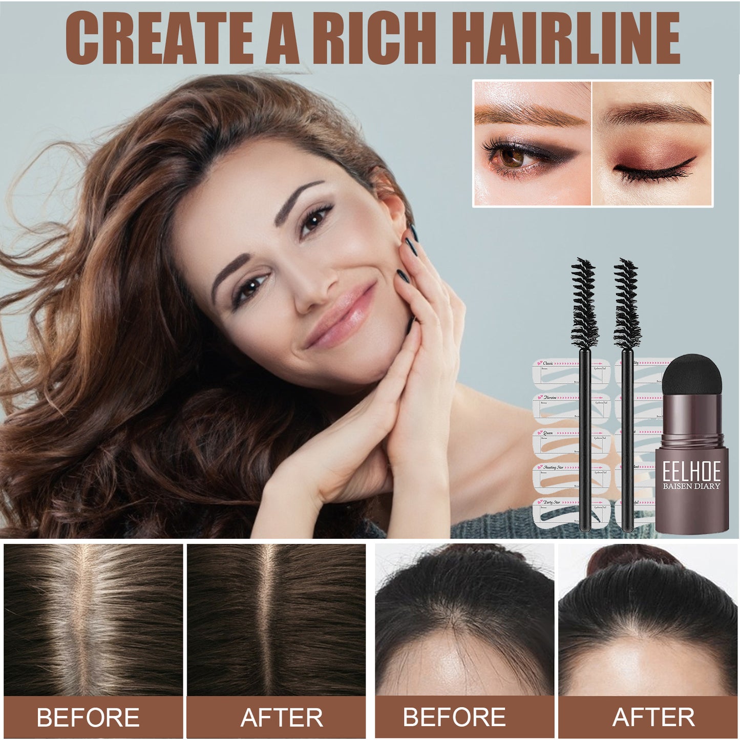 Eyebrow Stencil Powder Set | Hairline Powder | WATERPROOF