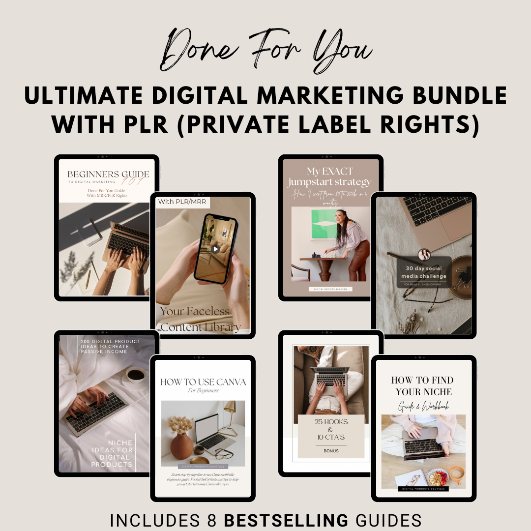 ULTIMATE DIGITAL MARKETING BUNDLE, DONE-FOR-YOU, WITH PLR (PRIVATE LABEL RIGHTS)