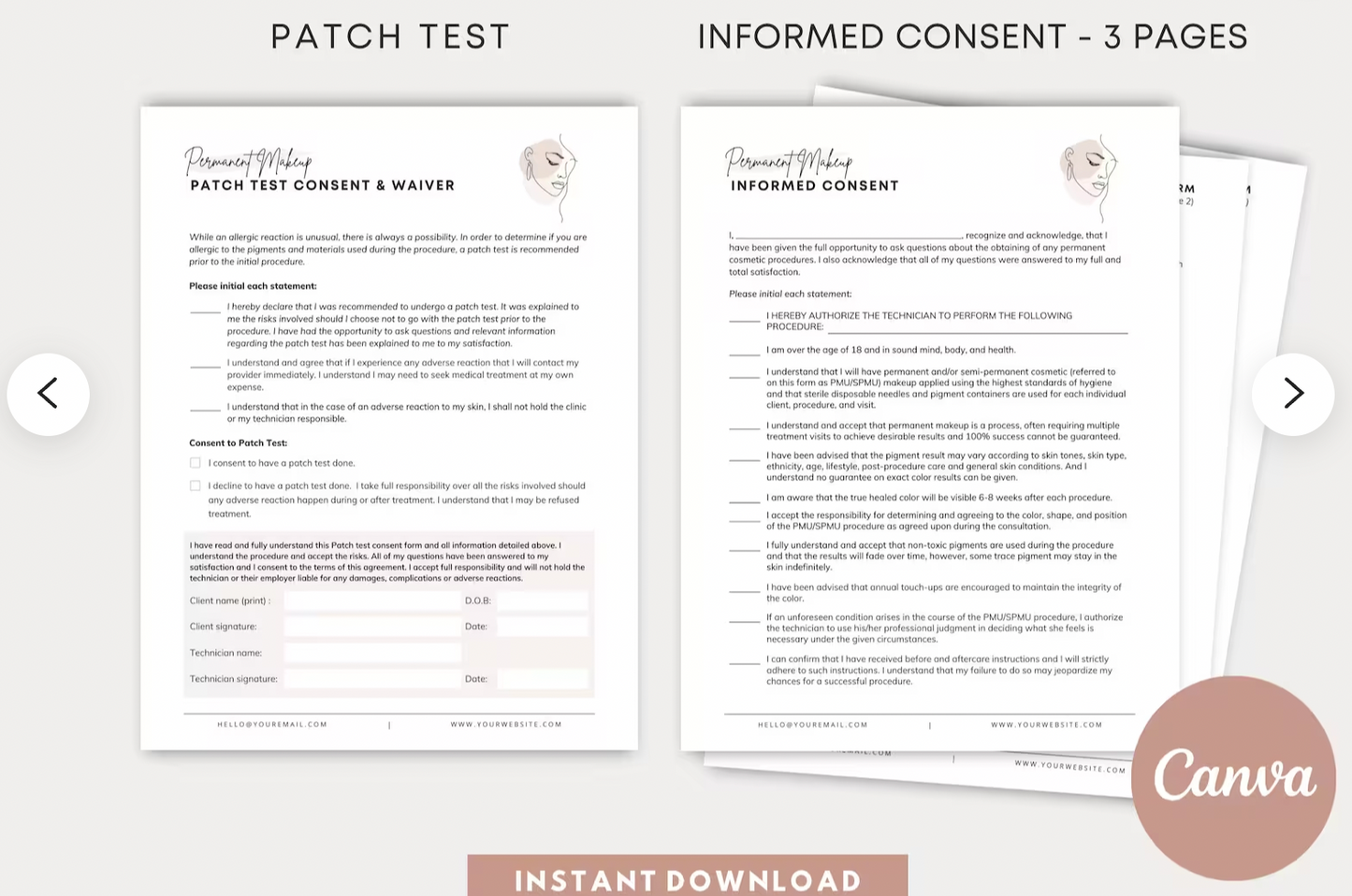 PMU Consent Form Packet