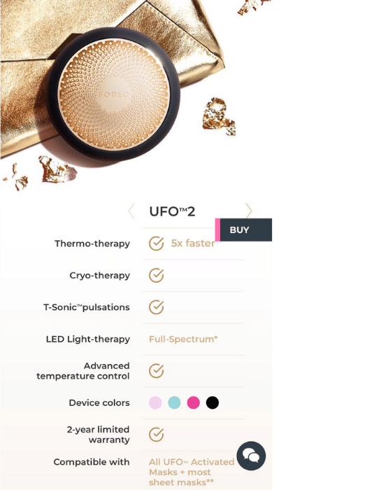FOREO UFO (2 min facial) https://www.foreo.com/ufo-collection